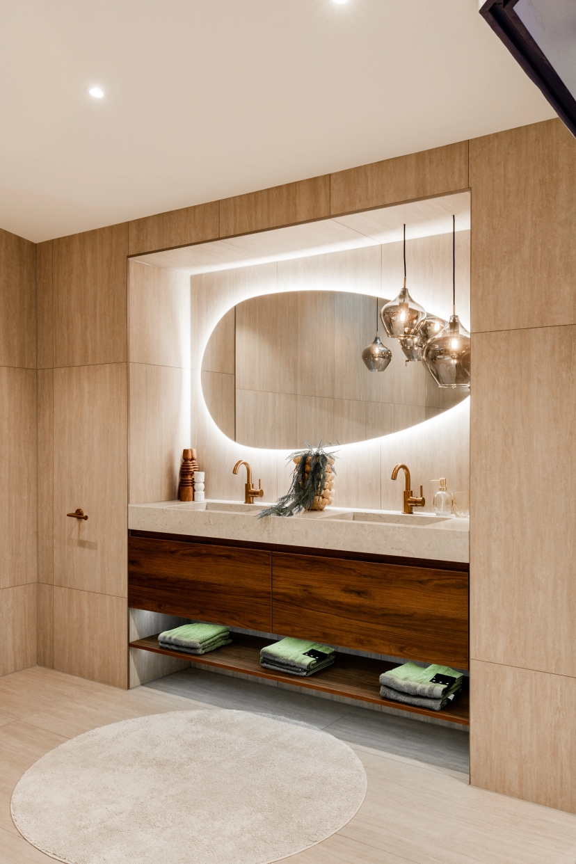 Bleu Luxe houten badkamermeubel met dubbele wastafel
