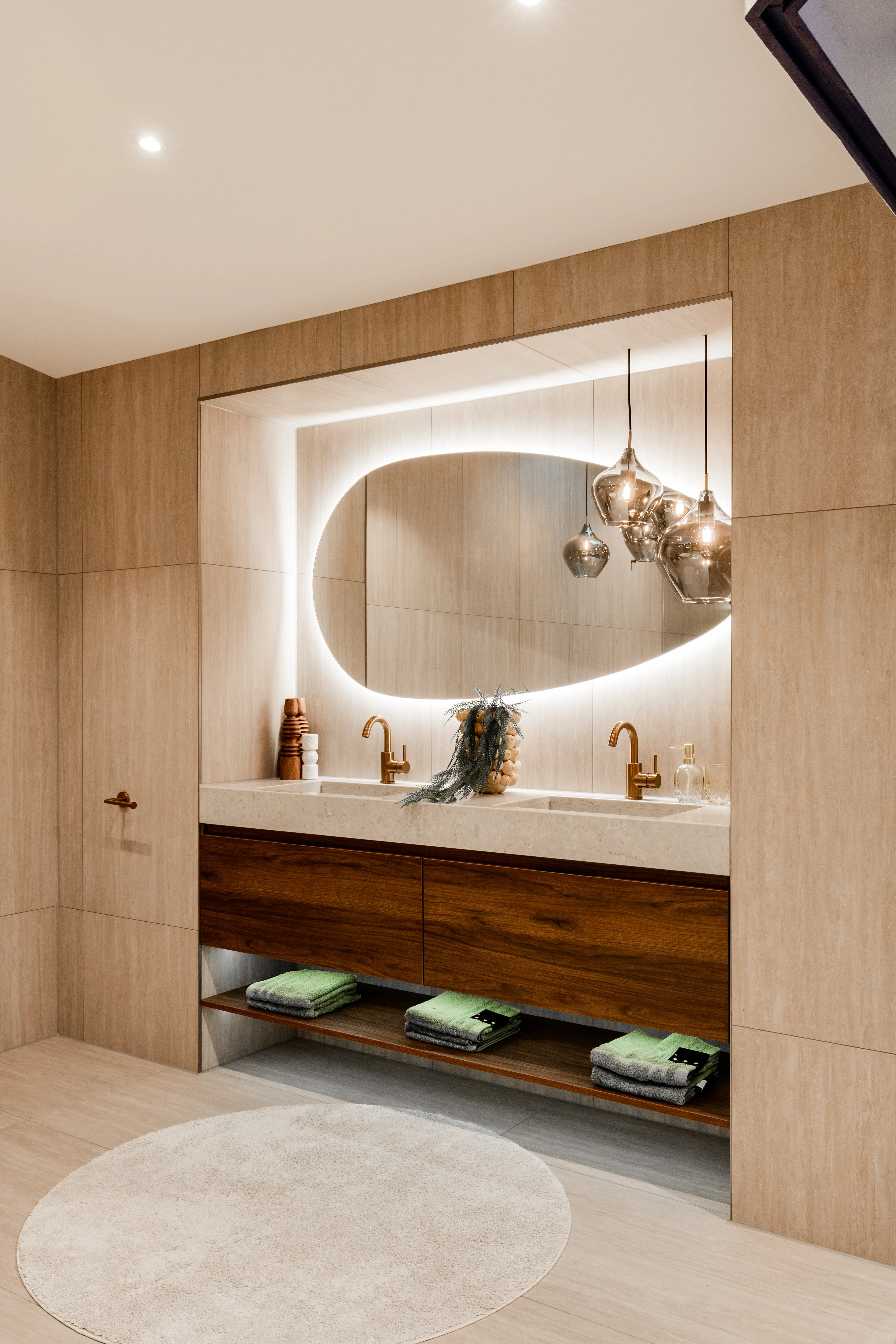 Bleu Luxe houten badkamermeubel met dubbele wastafel